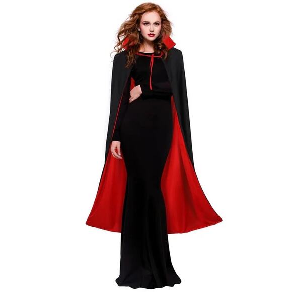 Spirit | Other | Spirit Halloween Black Red Vampire Robe Costume Cape ...